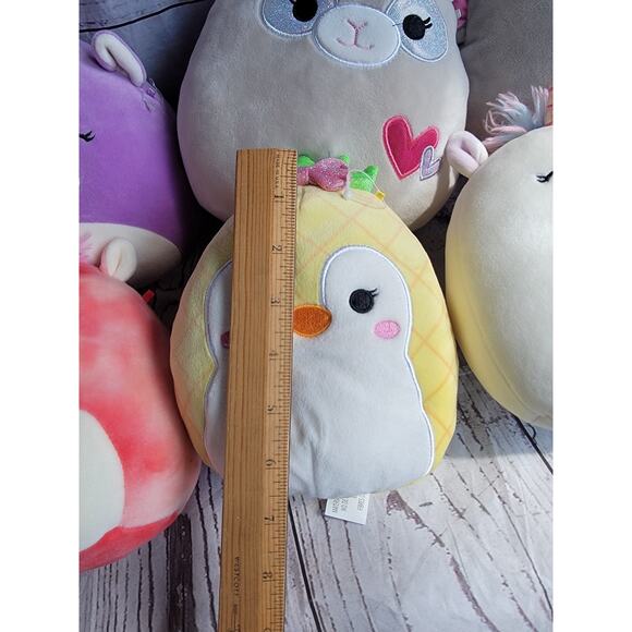 Lot Of 6 Squishmallow 8in Yellow Penguin Unicorns Elephant Stuffed Animal Plush - Picture 5 of 11